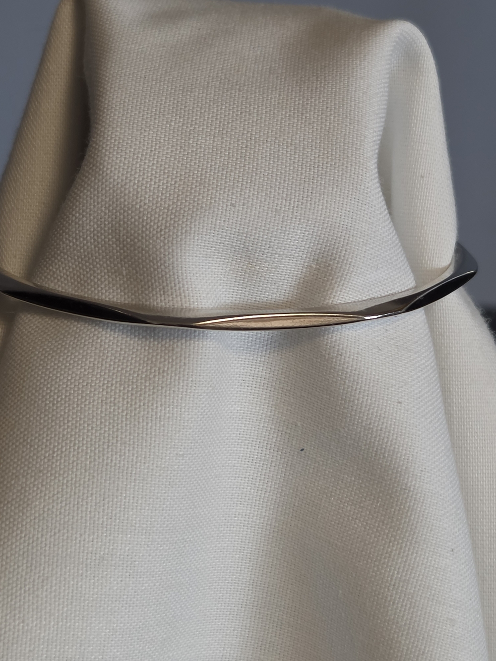 Vtg Monet Silver-Tone Faceted Bangle Bracelet